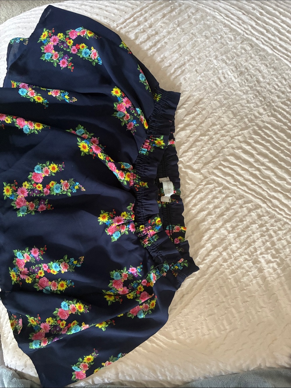 Altar’d State Girls Navy Floral Elastic Waist Skort